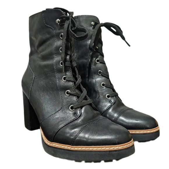 Naturalizer Camden Leather Combat Booties - Picture 1 of 9